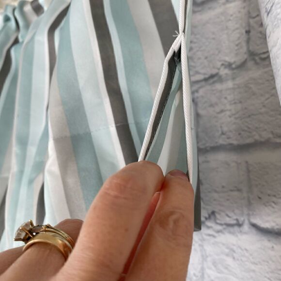 Essential home striped multi color curtain 2 panels available 56.5”x15.5” - Picture 3 of 5